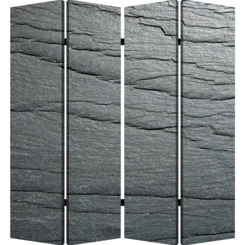 1″ X 84″ X 84″ Multi Color Wood Canvas Black Slate  Screen