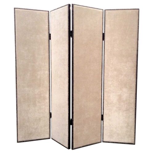 1 X 84 X 84 Beige Wood & Fabric Chateau  Screen