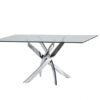 30″ Glass And Steel Rectangular Dining Table