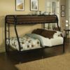 84″ X 62″ X 65″ Twin Xl Over Queen Black Metal Tube Bunk Bed