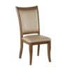 Set Of Two Beige Upholstered Faux Leather Dining Chairs