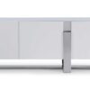 91 X 18 X 32 White Glass Steel Buffet