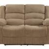 40″ Contemporary Beige Fabric Loveseat