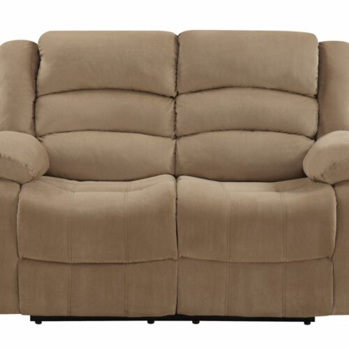 40″ Contemporary Beige Fabric Loveseat