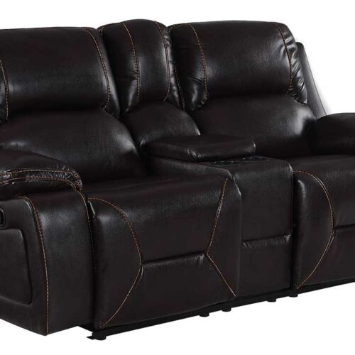 40″ Classy Brown Leather Loveseat