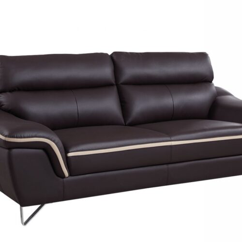 36″ Charming Brown Leather Sofa