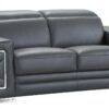 71″ Sturdy Dark Gray Leather Loveseat