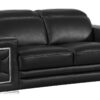 71″ Sturdy Black Leather Loveseat