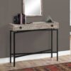 43″ Taupe And Black Cross Leg Console Table