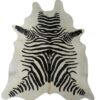 6 Ft Black And White Stenciled Cowhide Rug