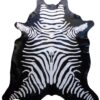 6 Ft Stenciled Reverse Zebra Cowhide Rug