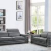 71″ X 41″ X 29″ Modern Dark Gray Leather Sofa And Loveseat