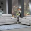 73′” X 43′”  X 31′” Modern Light Gray Leather Sofa And Loveseat