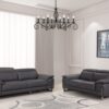 71′” X 42′”  X 31′” Modern Dark Gray Leather Sofa And Loveseat