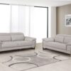 71′” X 42′”  X 31′” Modern Light Gray Leather Sofa And Loveseat