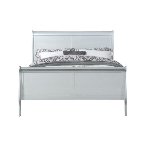 King Silver Sleigh Bed