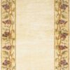 9′ X 13′ Ivory Wool Floral Hand Tufted Area Rug