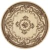 8′ Ivory Round Floral Area Rug