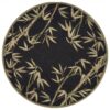 5′ Round  Wool Black Area Rug