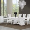 98.5″ X 43.5″ X 30″ White  Dining Table And 6″ Chair Set