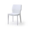 Set Of 2 White Faux Leather Dining Chairs