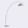 91″ White Steel Arched Floor Lamp