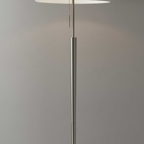 65″ Traditional Shaped Floor Lamp With Off-White Drum Shade