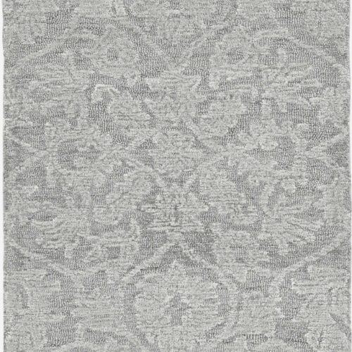 8’X11′ Grey Hand Tufted Space Dyed Ogee Indoor Area Rug