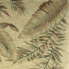 8′ Ivory Hand Tufted Tropical Leaves Round Indoor Area Rug