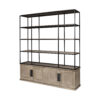 Light Brown Wood And Iron Shelving Unit With 3 Shelves