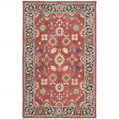 8’X10′ Red And Blue Bohemian Rug