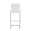 Set Of 4 Modern White Barstools With Chrome Legs