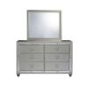 58″ Silver Solid Wood Six Drawer Double Dresser