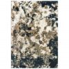 7′ X 10′ Ivory Navy Abstract Marble Indoor Area Rug