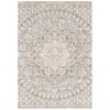 9′ X 12′ Ivory Grey Distresed Oversize Medallion Indoor Area Rug