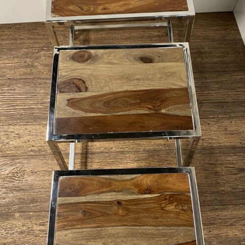 Set Of 3 Modern Rustic Nesting Tables