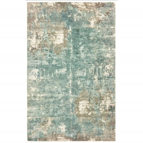 10′ X 14′ Blue And Gray Abstract Pattern Indoor Area Rug