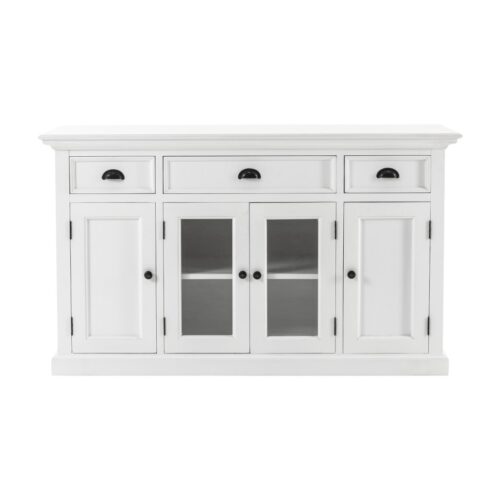 White Accent Cabinet With Glass Doors