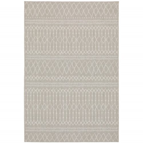 10′ x 13′ Gray and Ivory Indoor Outdoor Area Rug