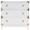 28″ White Solid Wood Three Drawer Dresser