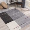 7′ X 9′ Gray Modern Geometric Area Rug