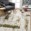 8′ X 10′ Green Abstract Dhurrie Area Rug