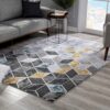 5′ X 7′ Gray Geometric Power Loom Area Rug