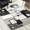 6′ X 9′ Gray Abstract Dhurrie Area Rug