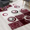 8′ X 10′ Red Abstract Dhurrie Area Rug