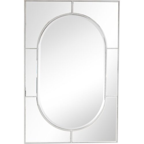 48″ Antique Rectangle Accent Mirror Wall Mounted With Metal Frame