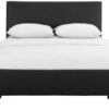 Black Upholstered Queen Platform Bed