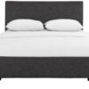 Grey Upholstered King Platform Bed