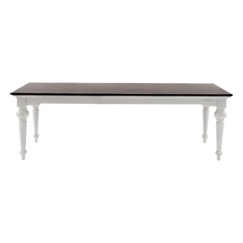 White and Dark Brown Rustic Modern Farmhouse 94″ Dining Table