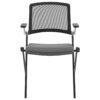 Set Of Two Gray Polyester Blend Seat Swivel Task Chair Mesh Back Steel Frame